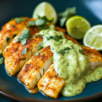 Chili Lime Baked Tilapia with Avocado Crema