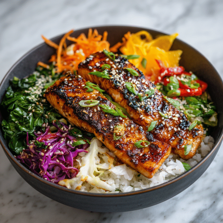 Miso-Glazed Salmon Rice Bowl