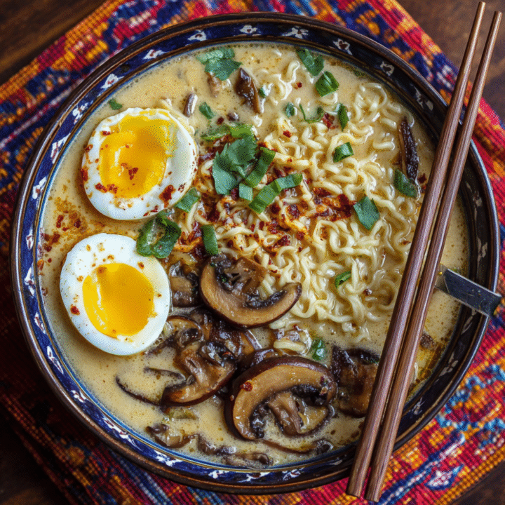 Creamy Miso Ramen with Mushrooms