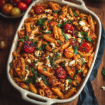 Vegan Feta Tomato Pasta Bake