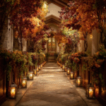 Autumn Catholic Wedding Aisle
