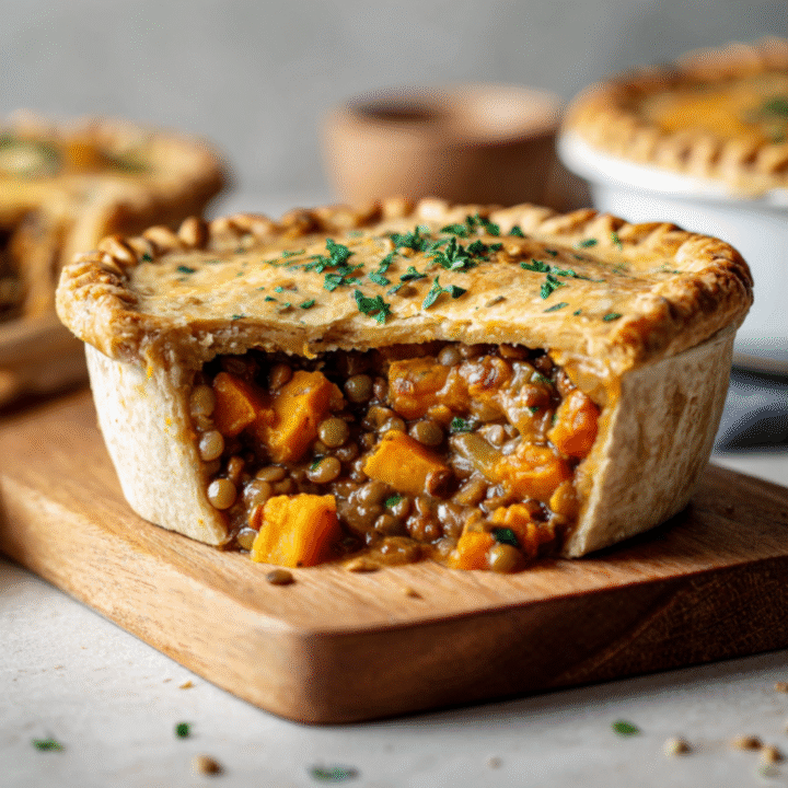 Vegan Lentil Pot Pie with Butternut Squash