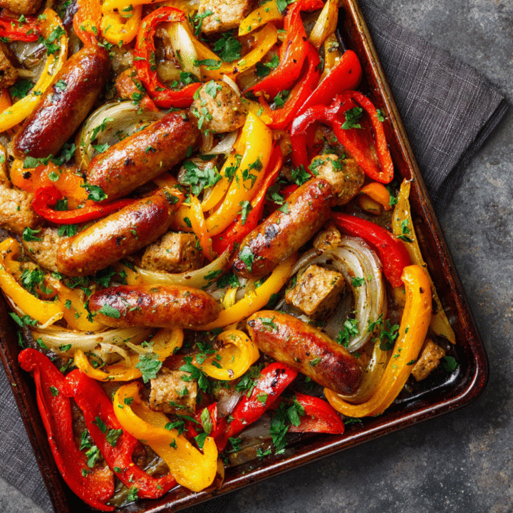 Sheet-Pan Plant-Based Sausage & Peppers
