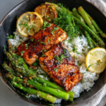 Honey Garlic Butter Salmon Rice Bowl
