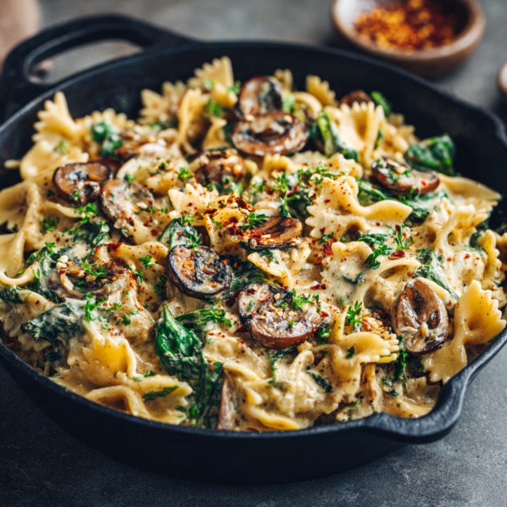 One-Pan Creamy Vegan Mushroom Pasta