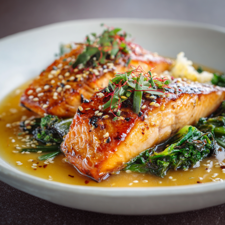 Ginger-Garlic Miso Salmon