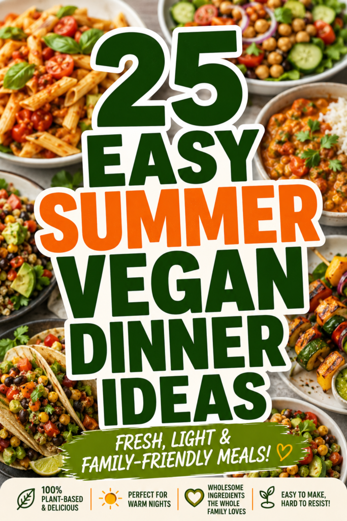 25 Easy Summer Vegan Dinner Ideas (Fresh, Light & Family-Friendly Meals)