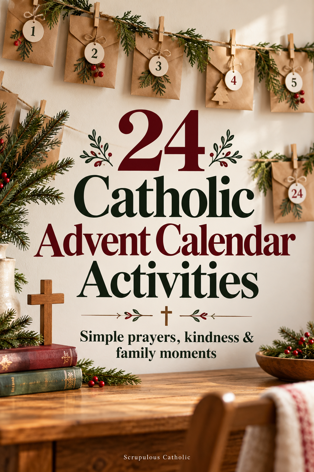 24 Catholic Advent calendar activities with simple prayers and family kindness ideas